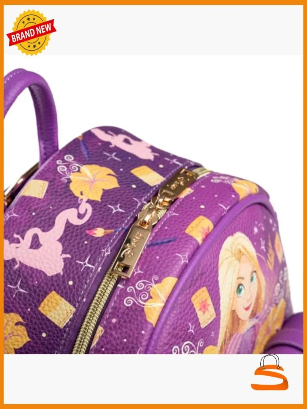 Disney Tangled Rapunzel Vegan Leather Fashion Mini Backpack - 11 inch